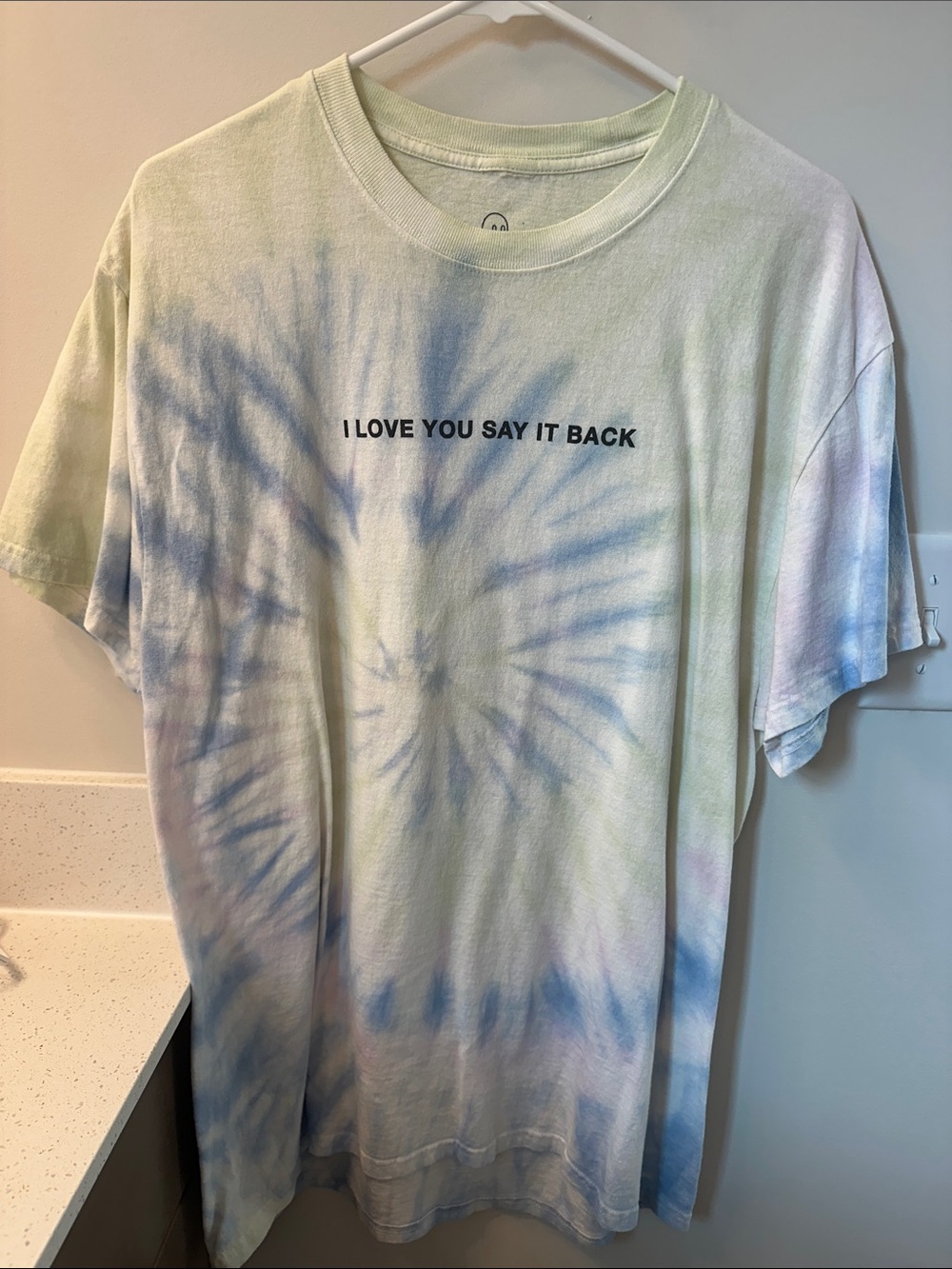 Lonely Ghost - Tie-Dye Graphic T-Shirt - Light Blue/Green